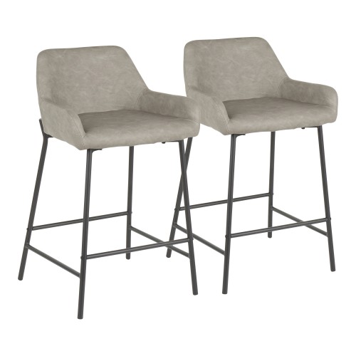 Daniella Counter Stool (Grey) - Set of 2